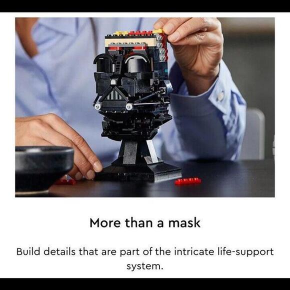 LEGO Star Wars Darth Vader Helmet 75304 Building Set for Adults (834 Pieces) - Picture 9 of 11